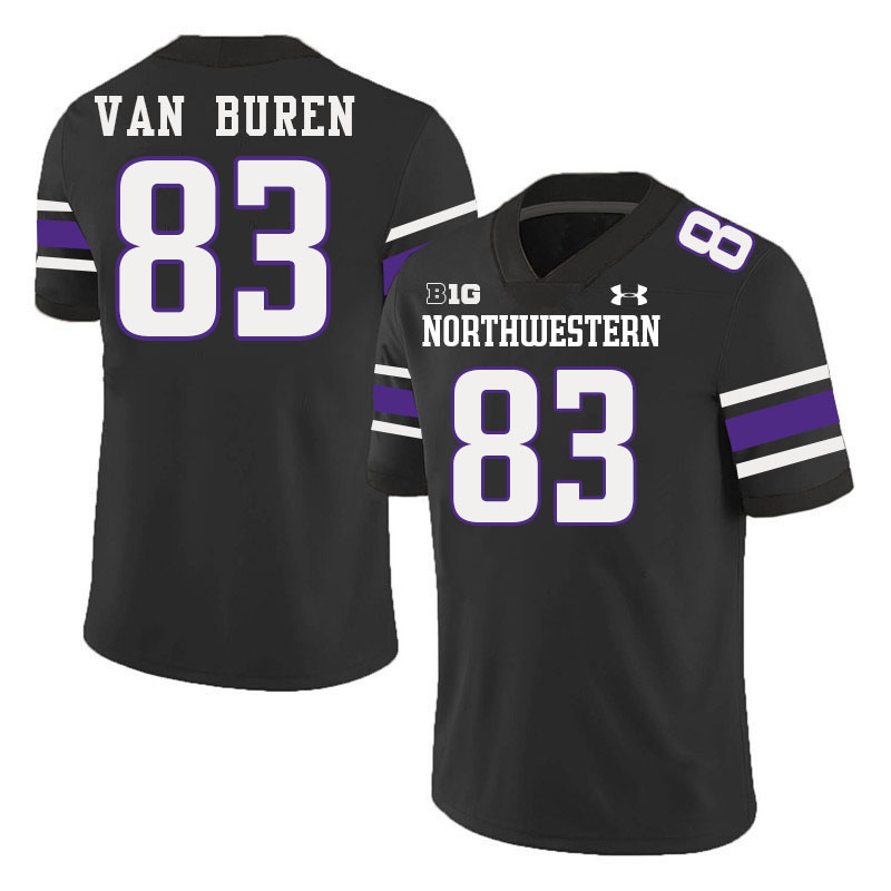 Northwestern Wildcats #83 Blake Van Buren College Football Jerseys Stitched-Black